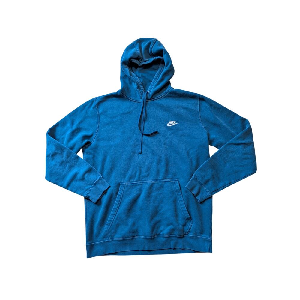 Nike Men's Blue Cotton Blend Long Sleeve Pullover Hoodie Sweatshirt Size Large